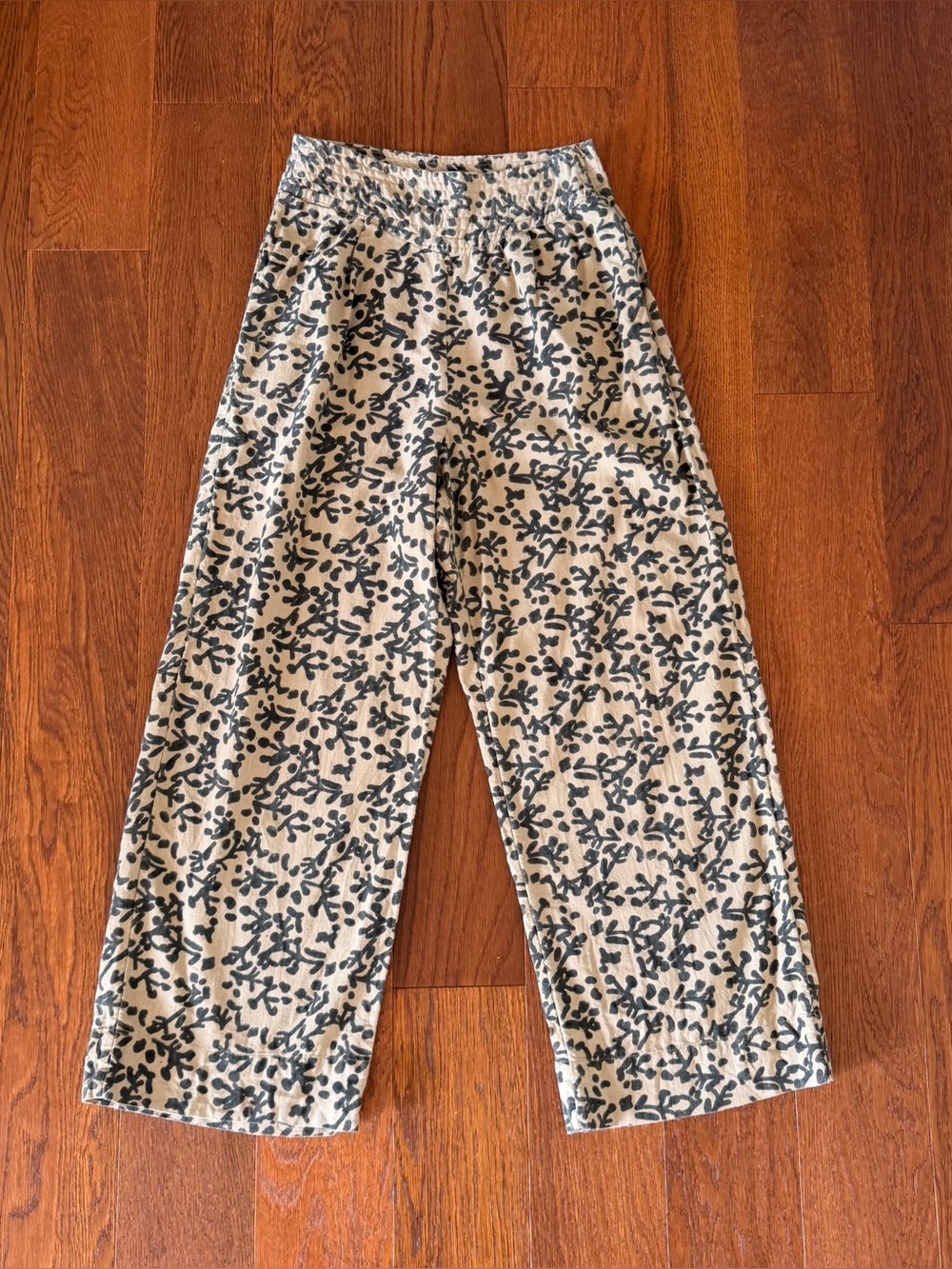 MIRTH Pants Boho Printed Paperbag Waist Wide Leg Pants size S